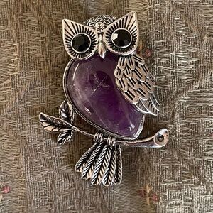 Amethyst Owl Pendant 🦉